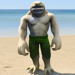 GTA 5 Mods Human Megalodon Shark Addon+FiveM